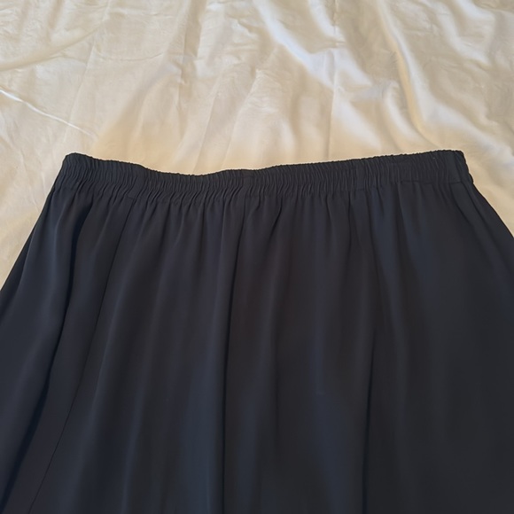 Black pull on skirt with satin trim - Picture 2 of 4